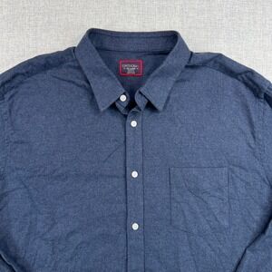 UNTUCKit Sherwood Flannel Button Down Shirt Men XXL Navy Cotton Casual Normcore